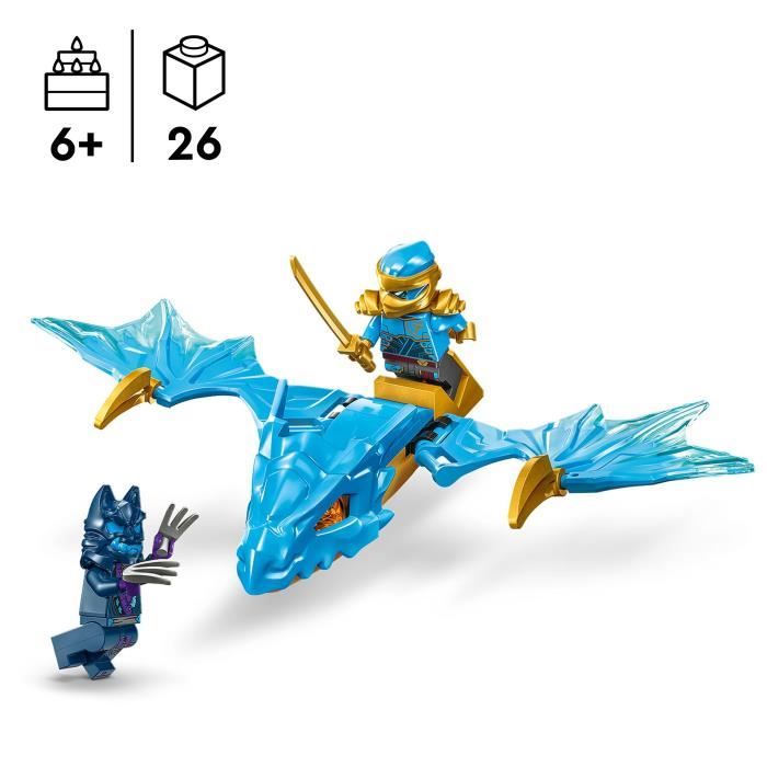 LEGO 71802 NINJAGO L’Attaque du Dragon Rebelle de Nya Jouet Ninja de Dragon et Figurines incluant Nya avec Mini-Katana