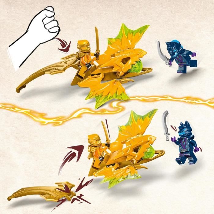 LEGO 71803 NINJAGO L’Attaque du Dragon Rebelle d’Arin Jouet Ninja de Dragon et Figurines incluant Arin avec Mini-Katana