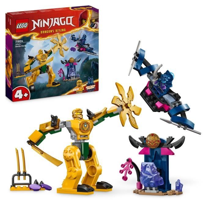 LEGO 71804 NINJAGO Le Robot de Combat d’Arin Jouet Ninja avec Figurines d’Arin avec Mini-Katana et Robots