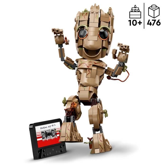 LEGO 76217 Marvel Je s’Appelle Groot Jouet Marvel et Figurine Bébé Groot Film Les Gardiens de la Galaxie 2 Enfants