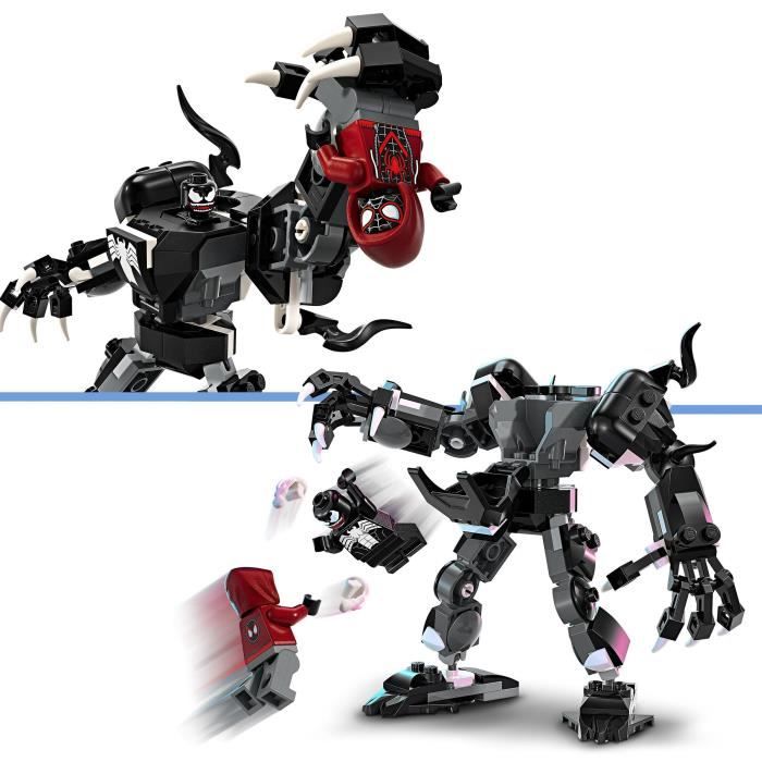 LEGO 76276 Marvel L’Armure Robot de Venom contre Miles Morales Jouet de Construction avec Minifigurines