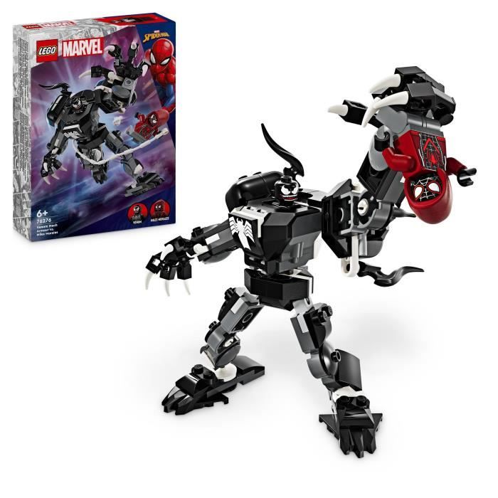 LEGO 76276 Marvel L’Armure Robot de Venom contre Miles Morales Jouet de Construction avec Minifigurines