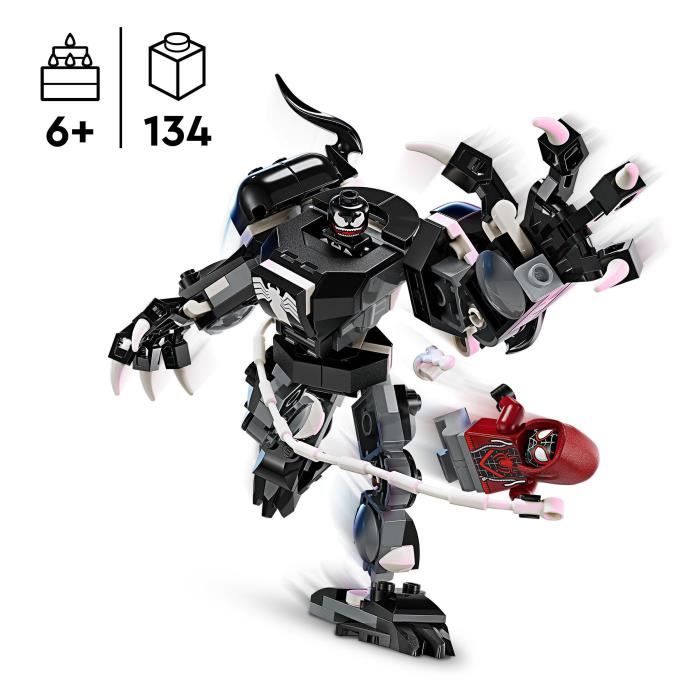 LEGO 76276 Marvel L’Armure Robot de Venom contre Miles Morales Jouet de Construction avec Minifigurines