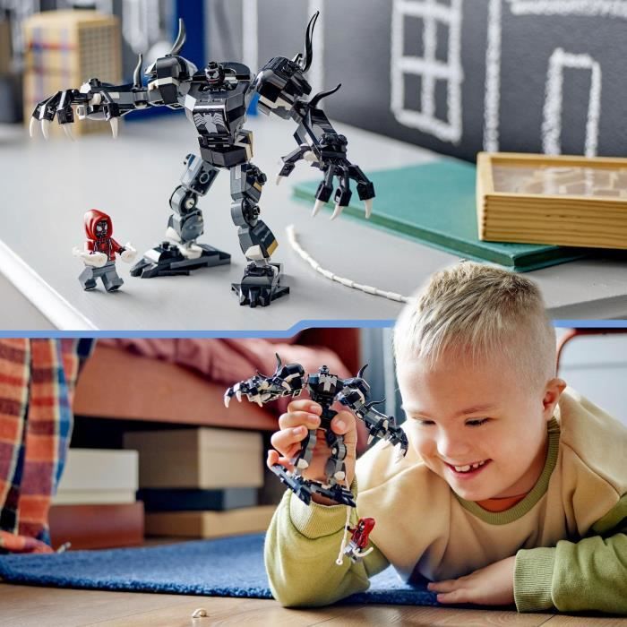 LEGO 76276 Marvel L’Armure Robot de Venom contre Miles Morales Jouet de Construction avec Minifigurines