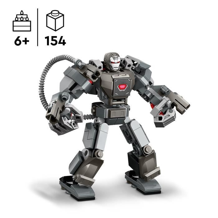 LEGO 76277 Marvel L’Armure Robot de War Machine Jouet de Robot avec: 3 Canons de Tir Personnage MCU