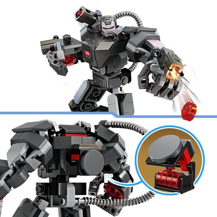 LEGO 76277 Marvel L’Armure Robot de War Machine Jouet de Robot avec: 3 Canons de Tir Personnage MCU