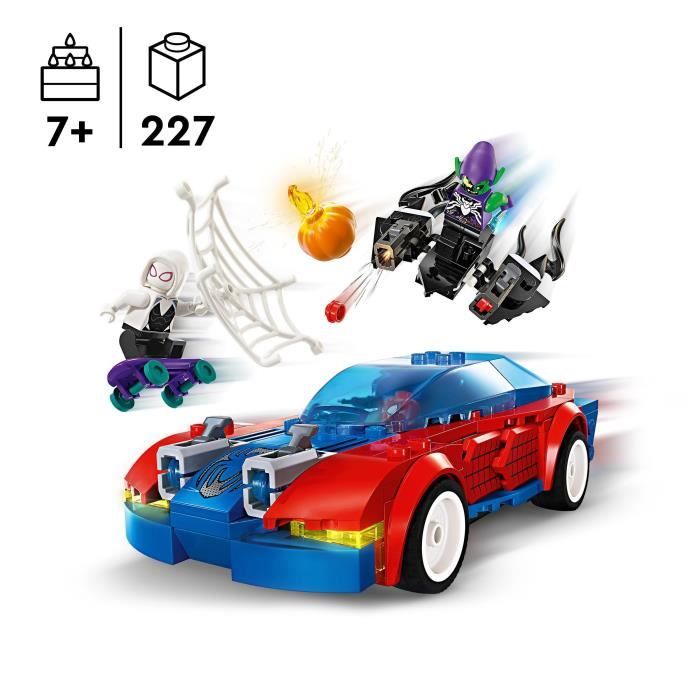 LEGO 76279 Marvel La Voiture de Course de Spider-Man contre le Bouffon Vert Venomisé Jouet avec Minifigurines