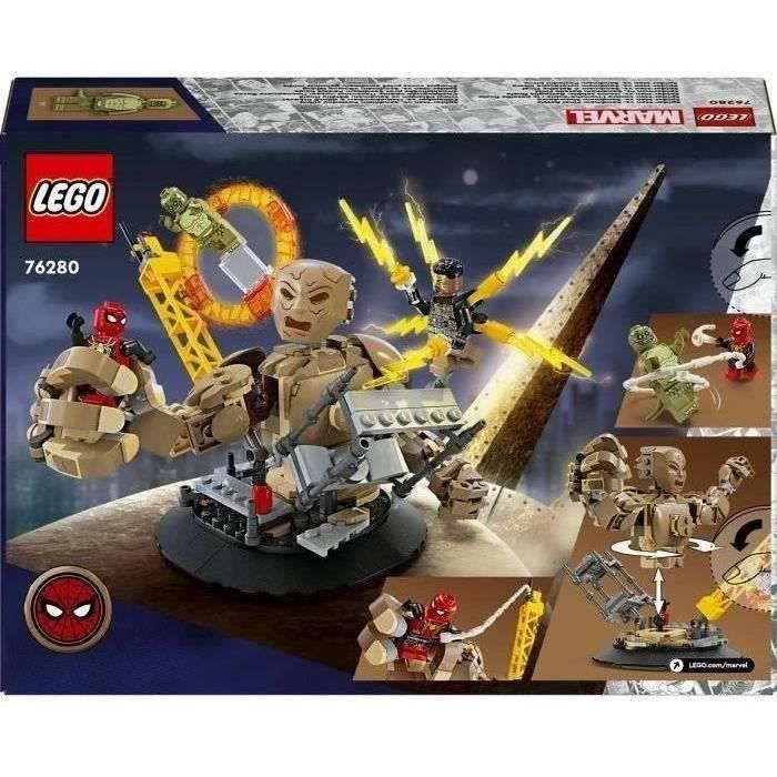 LEGO 76280 Marvel Spider-Man contre l’Homme-Sable: la Bataille Finale Jouet avec Minifigurines de Super-Héros