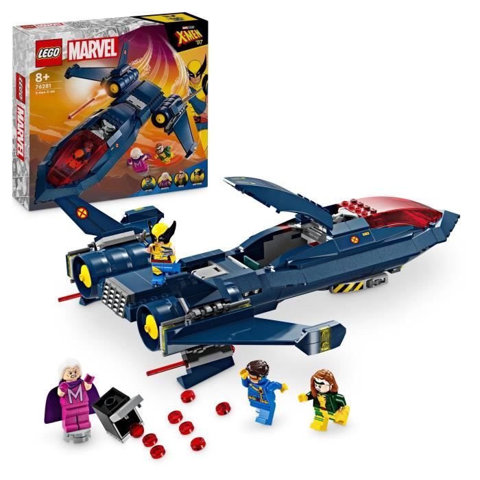 LEGO 76281 Marvel Le X-Jet des X-Men Jouet d’Avion Chasseur avec Minifigurines de Super-Héros: Wolverine