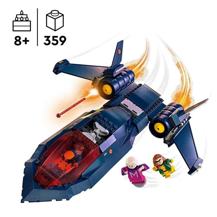 LEGO 76281 Marvel Le X-Jet des X-Men Jouet d’Avion Chasseur avec Minifigurines de Super-Héros: Wolverine