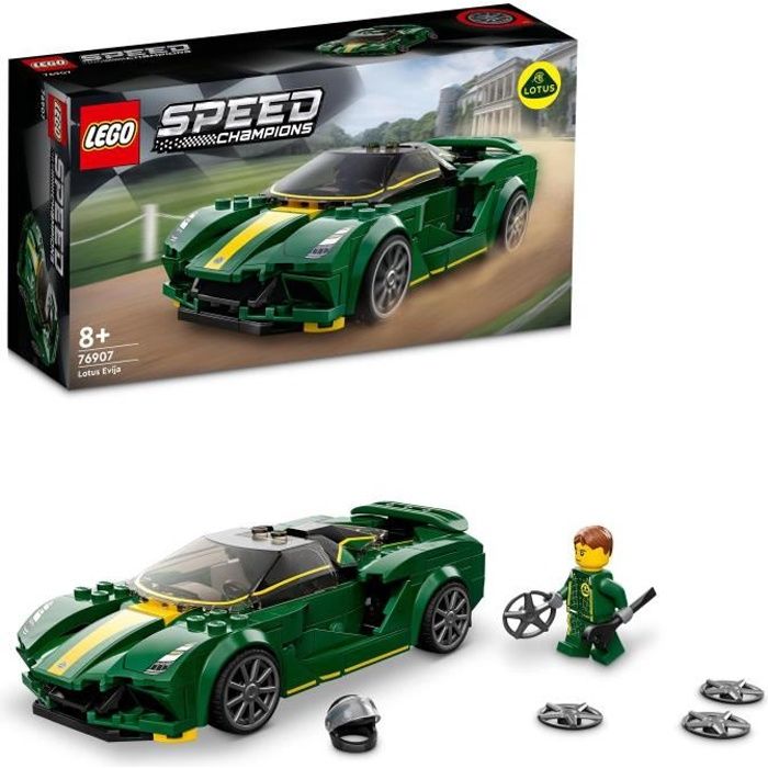 LEGO 76907 Speed Champions Lotus Evija Voiture de Course Jouet Réduit Avec Minifigure de Pilote de Course Jouet