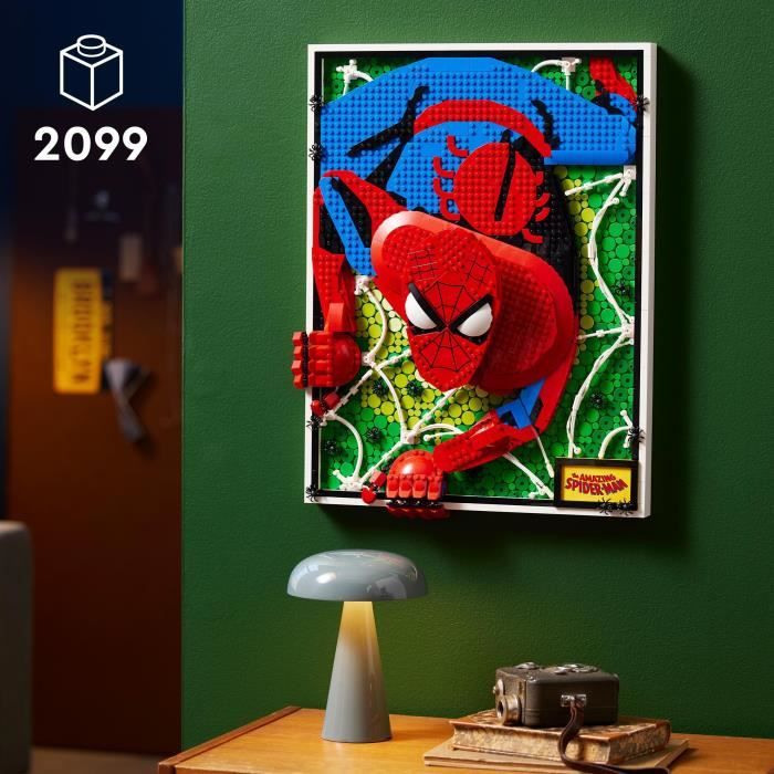 LEGO ART 31209 The Amazing Spider-Man Set Art Mural 3D Poster BD pour Adolescents et Adultes