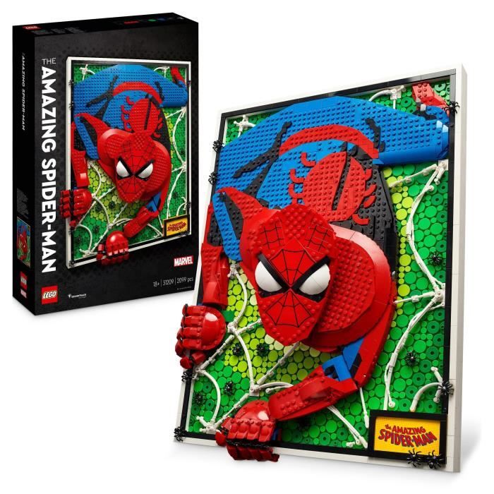 LEGO ART 31209 The Amazing Spider-Man Set Art Mural 3D Poster BD pour Adolescents et Adultes