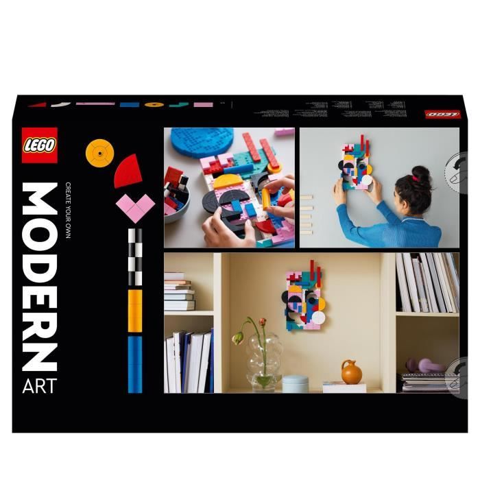 LEGO ART 31210 Art Moderne Créer une Toile Murale Abstraite Colorée Activité Manuelle pour Adultes