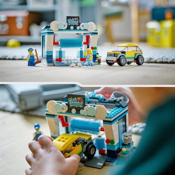 LEGO City 60362 La Station de Lavage Jouet pour Enfants Des 6 Ans avec Voiture et Minifigurines