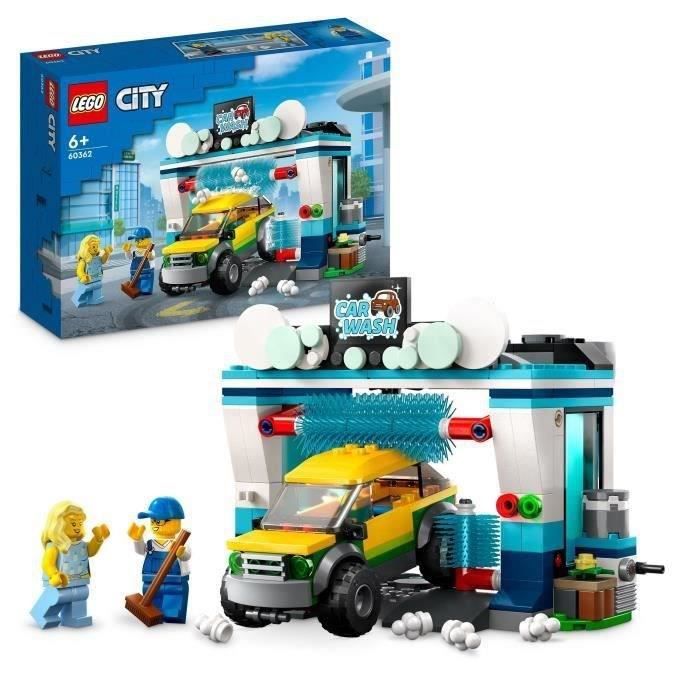 LEGO City 60362 La Station de Lavage Jouet pour Enfants Des 6 Ans avec Voiture et Minifigurines