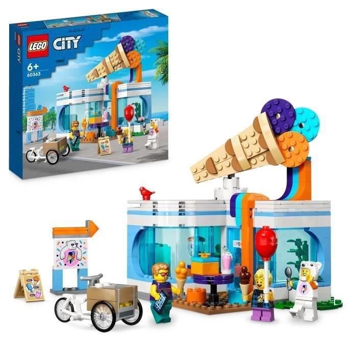 LEGO City 60363 La Boutique du Glacier Jouet pour Enfants Des 6 Ans avec Vélo Cargo