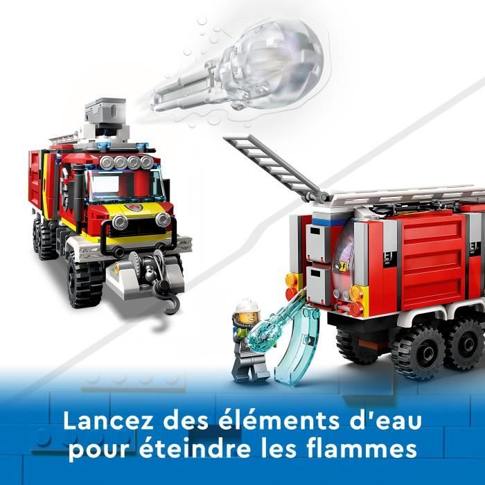 LEGO City 60374 Le Camion d’Intervention des Pompiers Jouet avec Drones Modernes et Figurines