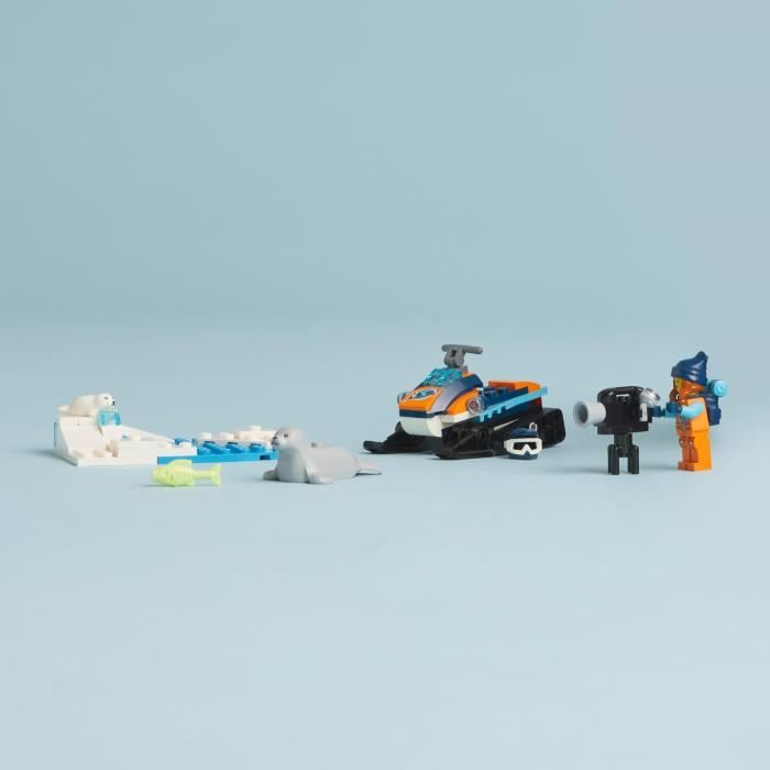 LEGO City 60376 La Motoneige d’Exploration Arctique Jouet avec Figurines de Phoques et Véhicules