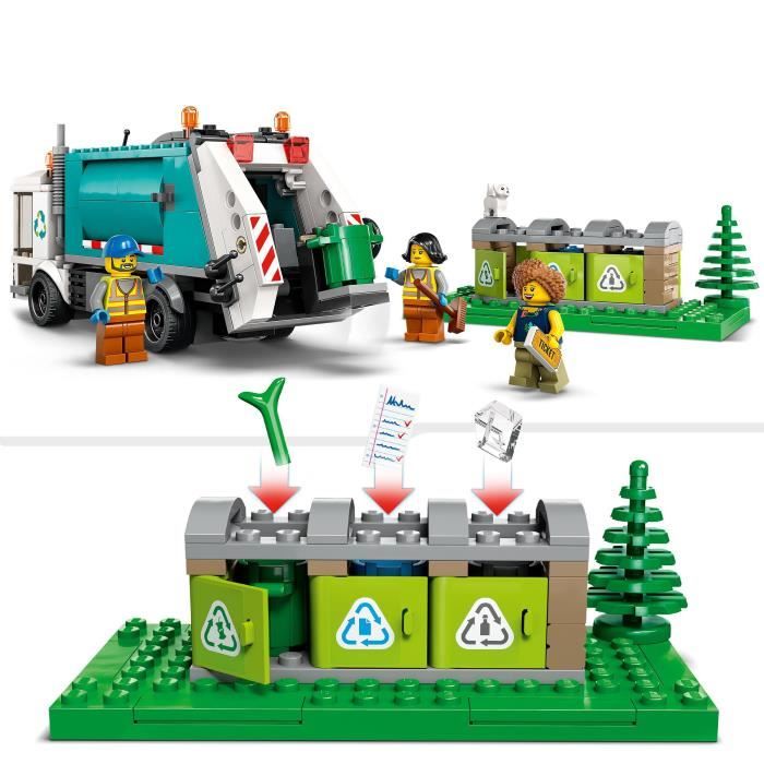 LEGO City 60386 Le Camion de Recyclage Jouet Camion-Poubelle Jeu Éducatif Enfants 5 Ans