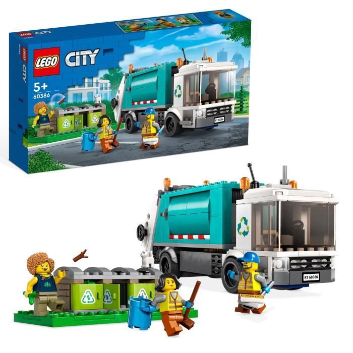 LEGO City 60386 Le Camion de Recyclage Jouet Camion-Poubelle Jeu Éducatif Enfants 5 Ans