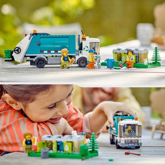 LEGO City 60386 Le Camion de Recyclage Jouet Camion-Poubelle Jeu Éducatif Enfants 5 Ans