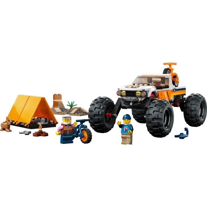 LEGO City 60387 Les Aventures du 4x4 Tout-Terrain Jouet Monster Truck Jeu Camping