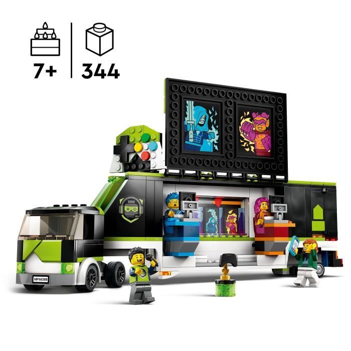 LEGO City 60388 Le Camion de Tournois de Jeux Vidéo Jouet Enfants 7 Ans Compétition eSport