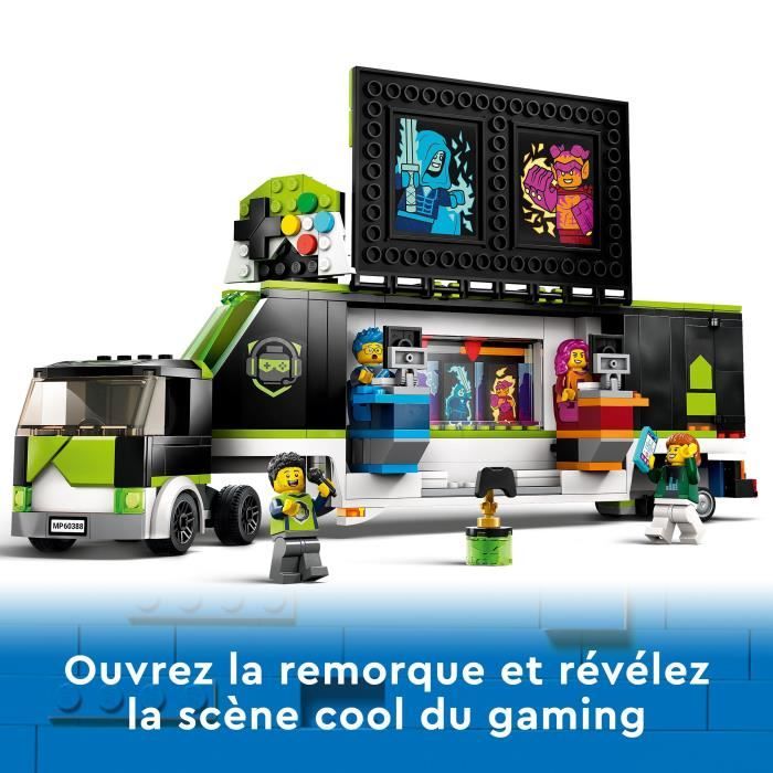 LEGO City 60388 Le Camion de Tournois de Jeux Vidéo Jouet Enfants 7 Ans Compétition eSport