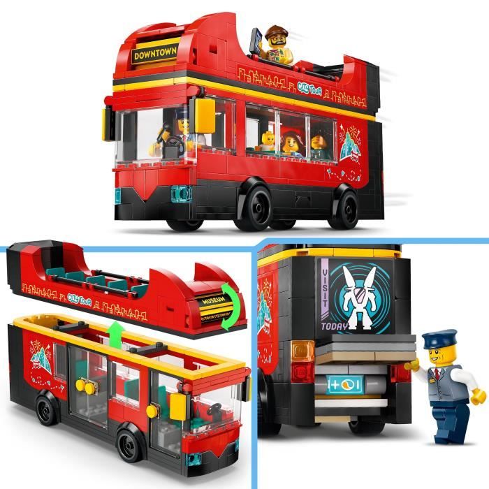 LEGO City 60407 Le bus rouge a deux étages bus jouet véhicule pour enfants des 7 ans