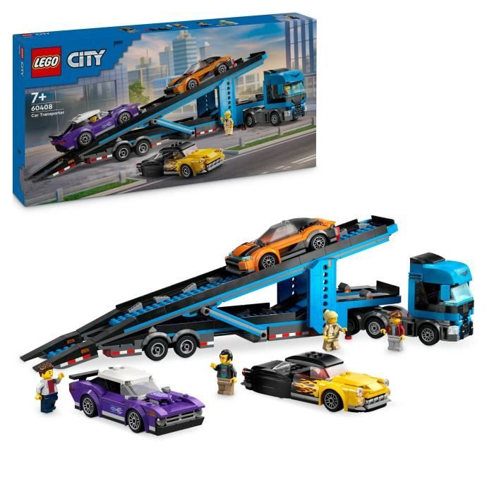 Ensemble LEGO City 60408 avec camion, remorque et véhicules pour enfants