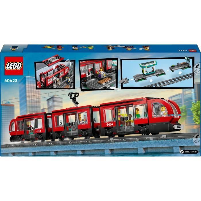 LEGO City 60423 Le tramway et la station du centre-ville véhicule pour enfants des 7 ans