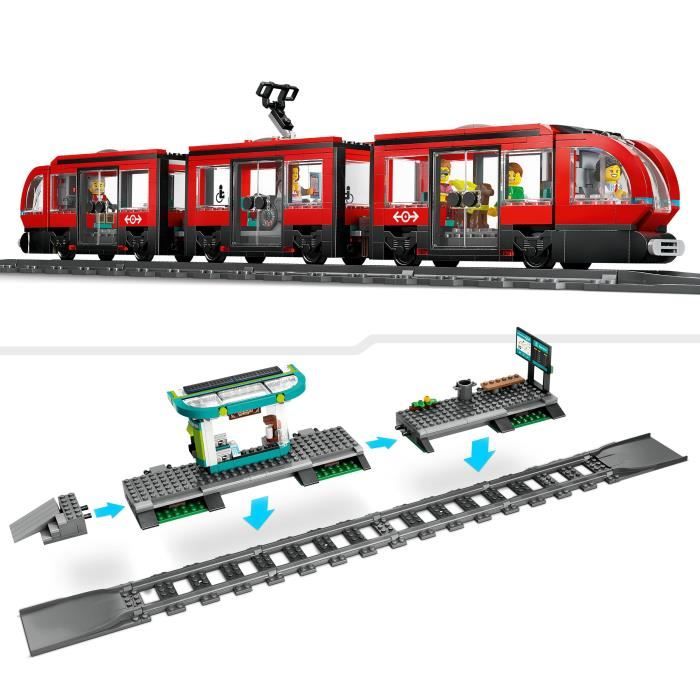 LEGO City 60423 Le tramway et la station du centre-ville véhicule pour enfants des 7 ans