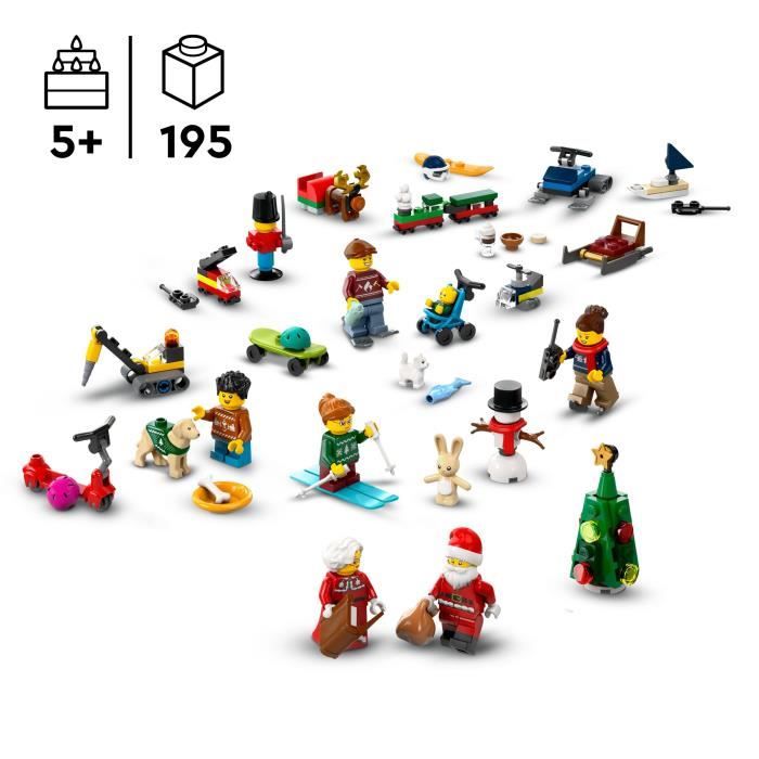 LEGO City 60436 Le calendrier de l’Avent 2024 - Compte a Rebours avant Noël pour Enfants