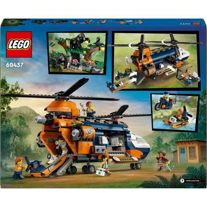 LEGO City 60437 L’hélicoptere de l’explorateur de la jungle au camp de base des 8 ans