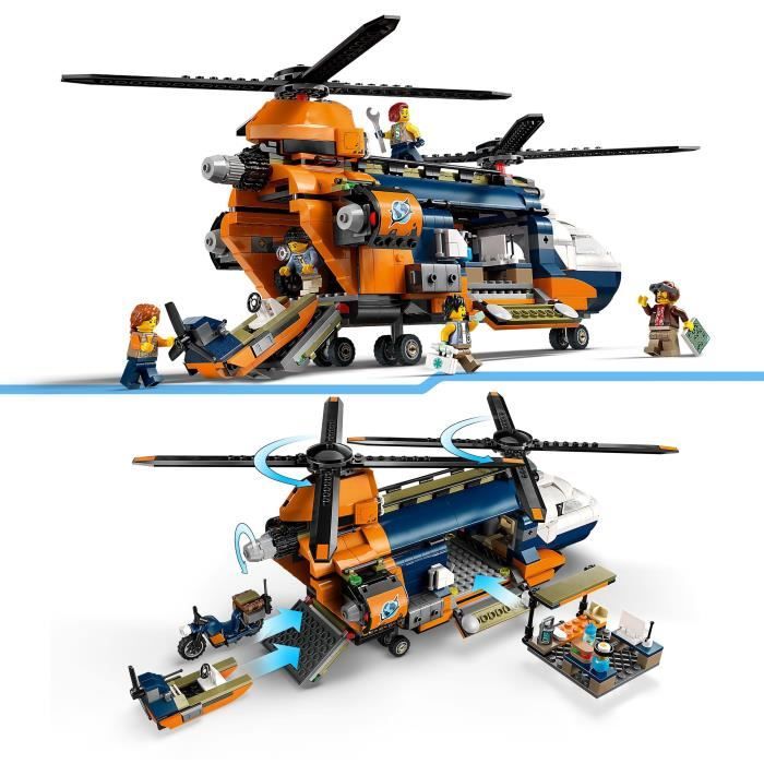 LEGO City 60437 L’hélicoptere de l’explorateur de la jungle au camp de base des 8 ans