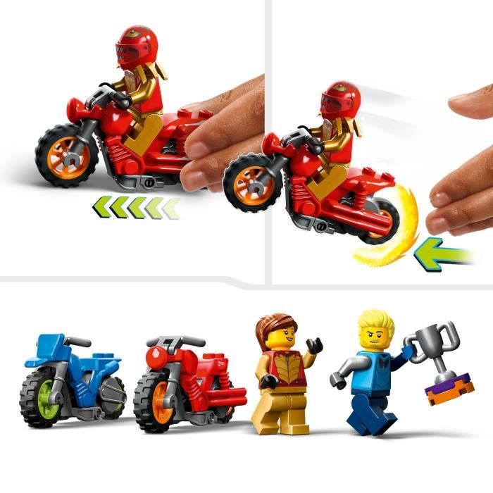 LEGO City Stuntz 60360 Le Défi de Cascade: les Cercles Rotatifs Jouet Moto pour 1 ou 2 Joueurs