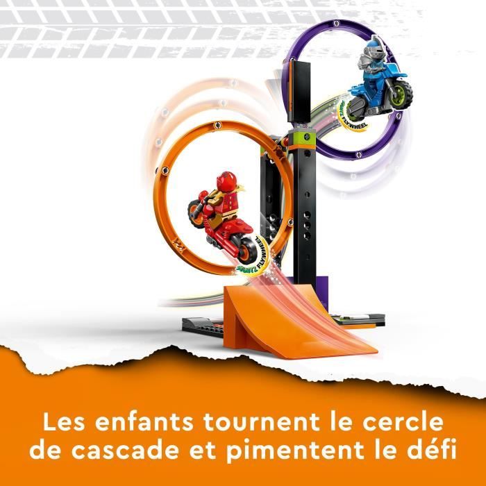 LEGO City Stuntz 60360 Le Défi de Cascade: les Cercles Rotatifs Jouet Moto pour 1 ou 2 Joueurs