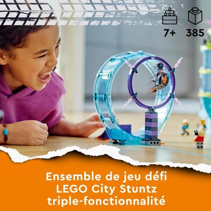 LEGO City Stuntz 60361 Le Défi Ultime des Motards Cascadeurs Jouet Motos pour 1 ou 2 Joueurs