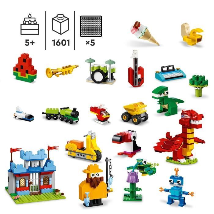 LEGO Classic 11020 Construire Ensemble Boîte de Briques pour Créer un Château Train etc