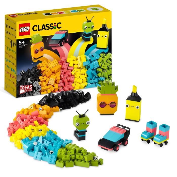 LEGO Classic 11027 L’Amusement Créatif Fluo Jouet Briques avec Voiture et Alien