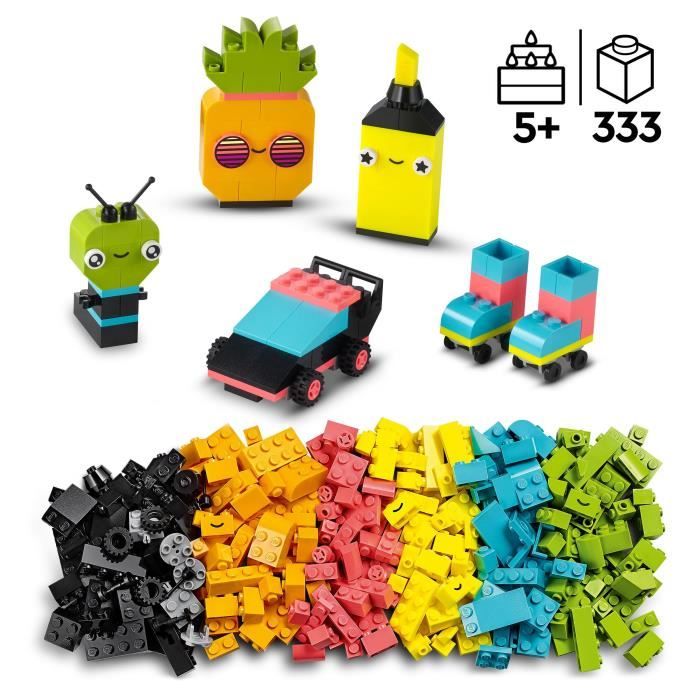 LEGO Classic 11027 L’Amusement Créatif Fluo Jouet Briques avec Voiture et Alien