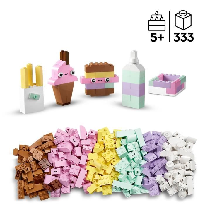 LEGO Classic 11028 L’Amusement Créatif Pastel Jouets Briques avec Dinosaure et Chat Cadeau