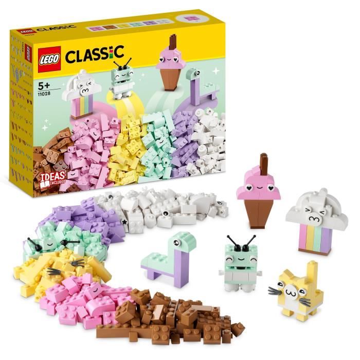 LEGO Classic 11028 L’Amusement Créatif Pastel Jouets Briques avec Dinosaure et Chat Cadeau