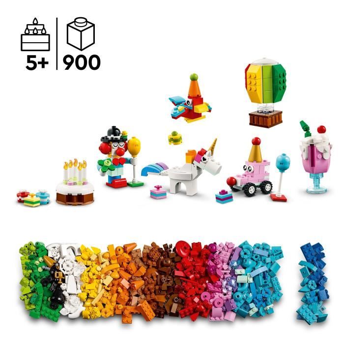 LEGO Classic 11029 Boîte de Fete Créative avec 12 Mini Jouets en Briques: Licorne Clown