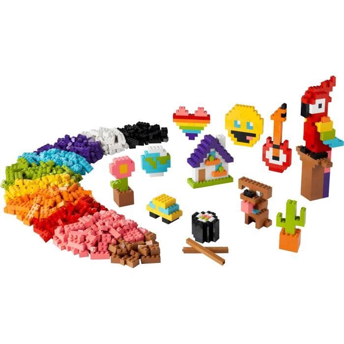 LEGO Classic 11030 Briques a Foison Jouet Briques avec Perroquet Fleur et Emoji Cadeau