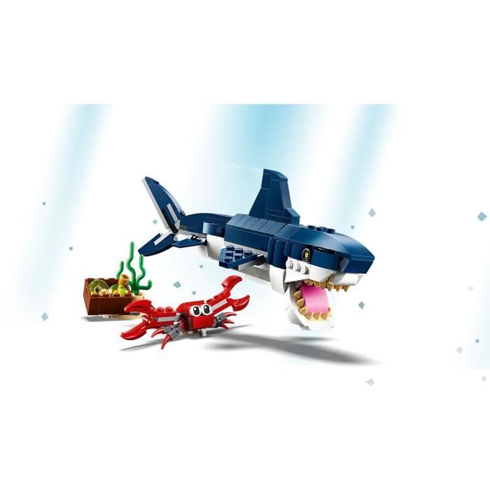 LEGO Creator 3-en-1 31088 Les Créatures Sous-Marines Figurines Animaux Marins Requin Crabe