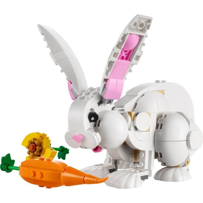 LEGO Creator 3-en-1 31133 Le Lapin Blanc avec des Figurines Animaux Poissons Phoques et Perroquets