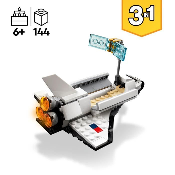 LEGO Creator 3-en-1 31134 La Navette Spatiale Jouet Figurine Astronaute avec Vaisseau Enfants 6 Ans