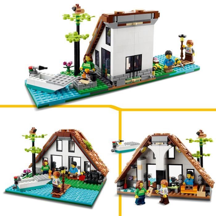 LEGO Creator 3-en-1 31139 La Maison Accueillante Maquette avec 3 Maisons Différentes et Figurines